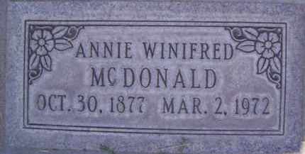 MC DONALD, ANNIE WINIFRED - Sutter County, California | ANNIE WINIFRED MC DONALD - California Gravestone Photos